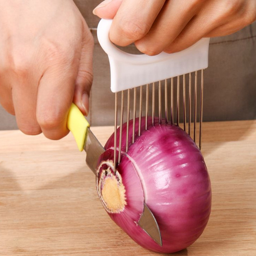 Commercial Kitchen Utensil Holder - ステンレス鋼のタマネギ針フォーク、野菜フルーツスライサー、トマトカッター、カッティングホルダー、キッチンアクセサリーツール