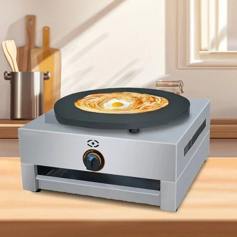 Crepe Maker Griddle - 2800Pa業務用パンケーキ40cm調理用グリドルガス式クレープメーカー、取り外し可能なクラムトレイ付き、屋台のジャンビン販売に最適