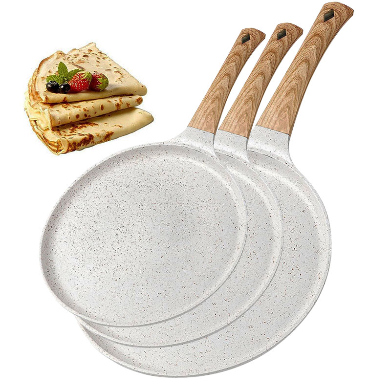 Crepe Maker Griddle - 20/24/28cmノンスティッククレープエッグパン、ピザフライパン、トルティーヤグリドルパン、花崗岩コーティングフラットパンケーキパン、IH対応