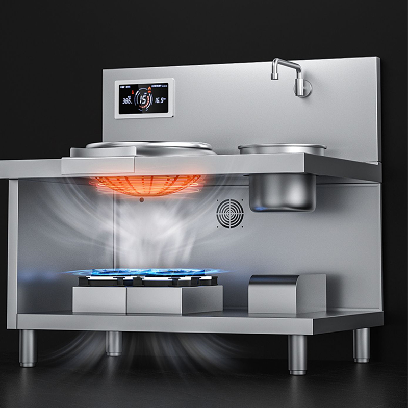 Commercial Kitchen Induction - 業務用高出力誘導調理器 ダブルヘッド電気フライパン レストラン用凹型炒め鍋 キッチン機器