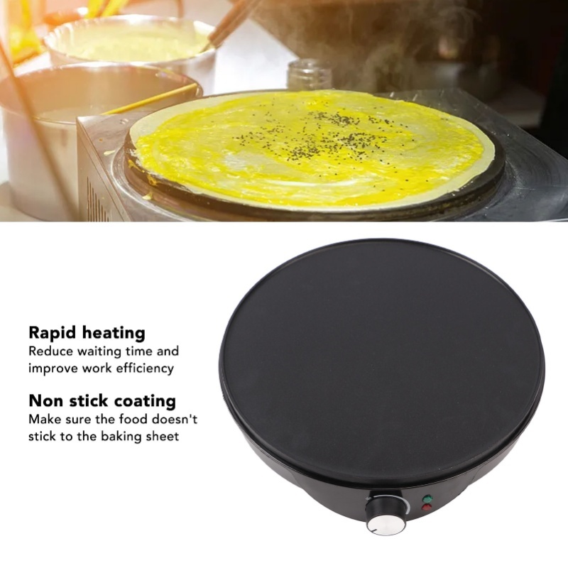 Crepe Maker Griddle - クレープメーカー グリドル ノンスティック 12インチ バッタースプレッダー 木製スパチュラ付き