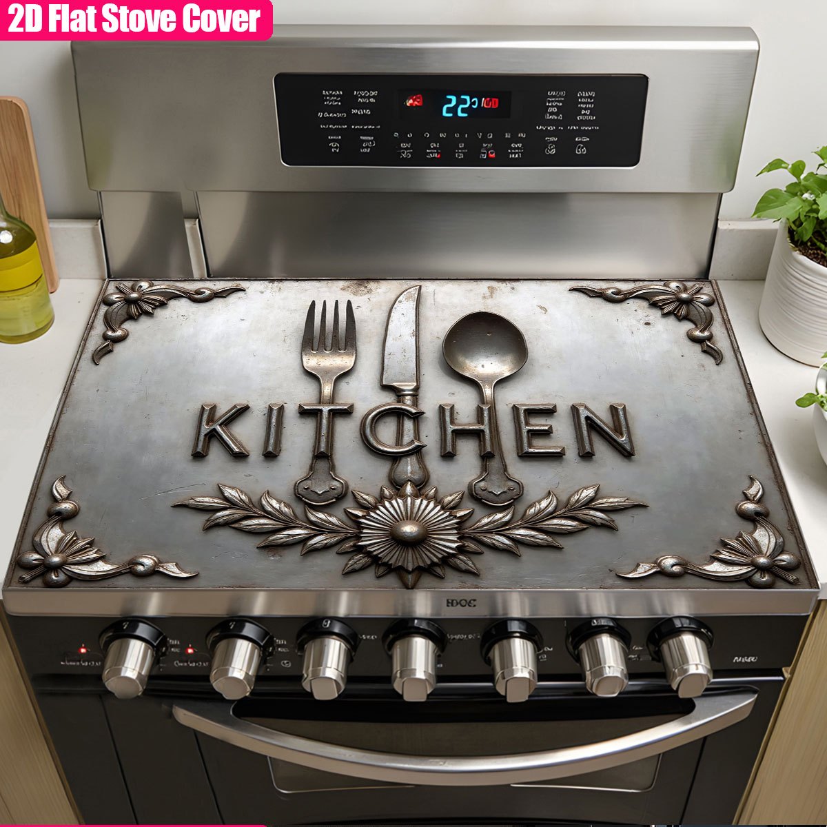 Commercial Kitchen Induction - 頑丈な金属製コンロカバー 耐熱性 滑り止めプロテクターマット IH電気コンロ用 キッチン ホームデコレーション