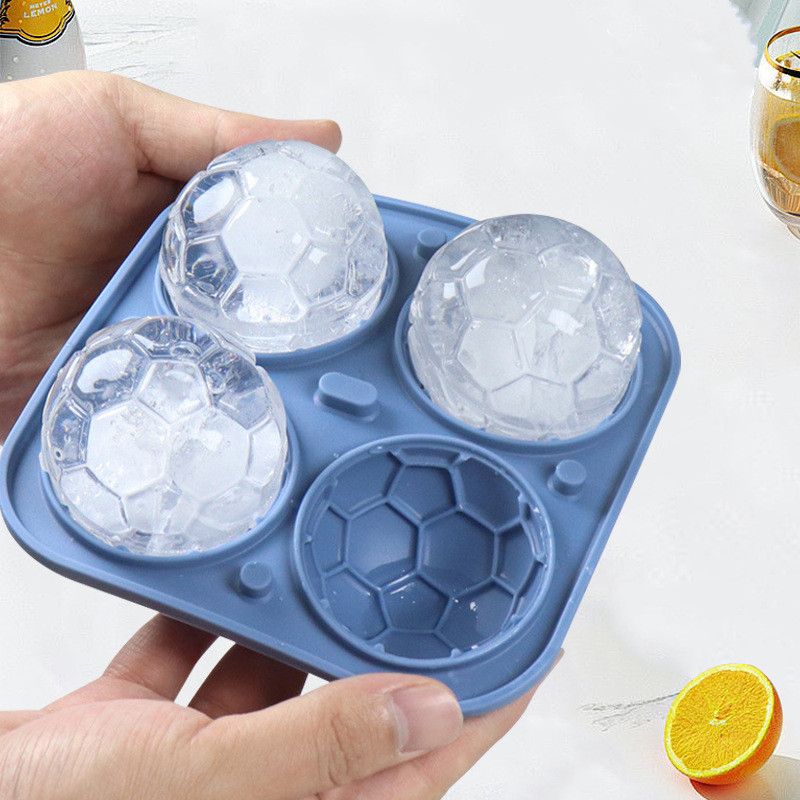 Commercial Kitchen Utensil Holder - フットボールアイスキューブモールド、ボトルティー用大型アイスキューブメーカー、キッチンバーツールアクセサリー、4グリッド