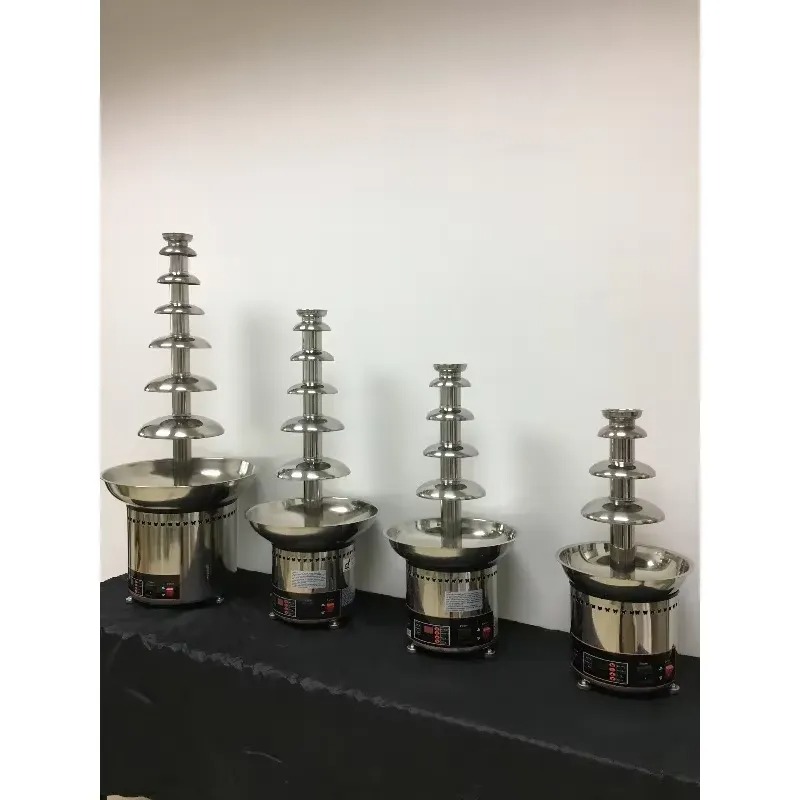 Chocolate Fountain Commercial - 2026年式業務用チョコレートファウンテンマシン、6層ステンレス製、高さ86cm、ホテル用スタンド付き