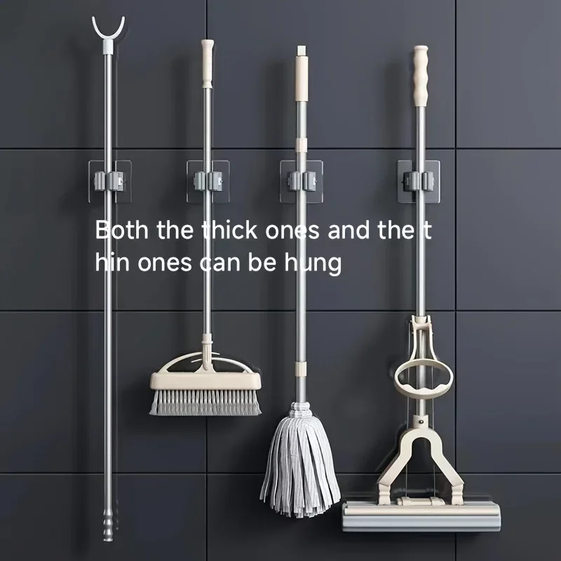 モップホルダー 自己粘着式ほうきスタンド 壁掛けモップサポー - Commercial Kitchen Utensil Holder のレビューと価格