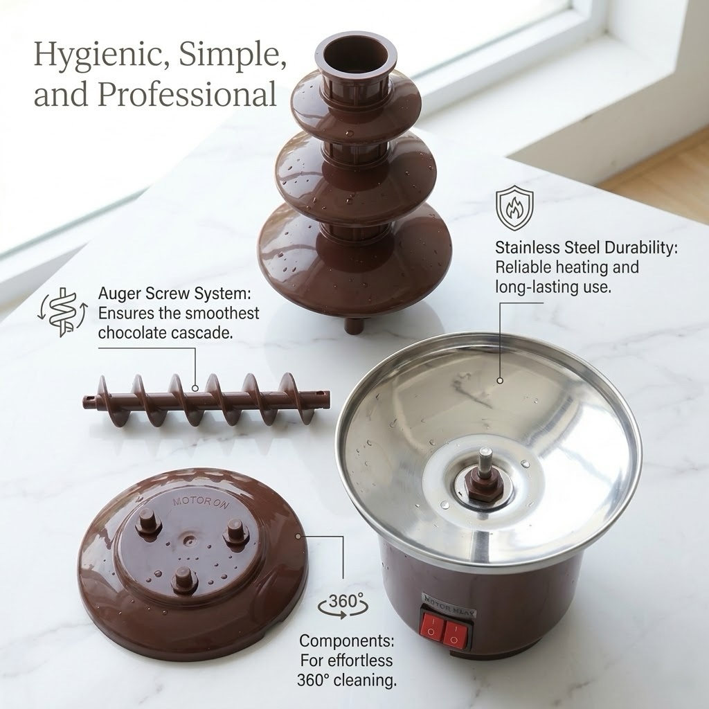 3段式電動チョコレートファウンテン ホームパーティーフォンデ - Chocolate Fountain Commercial のレビューと価格