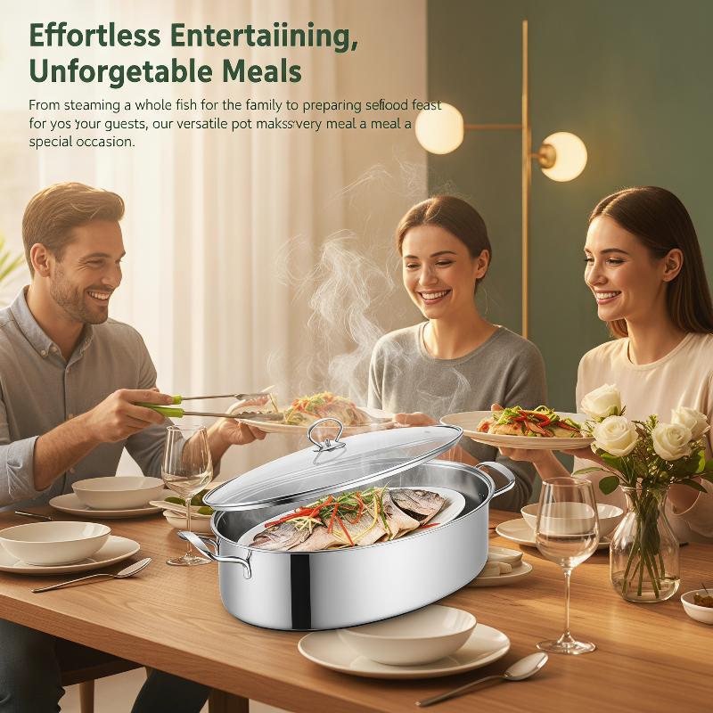 新型オーバル型410ステンレス鋼製魚蒸し器、家庭用および業務 - Commercial Kitchen Induction のレビューと価格