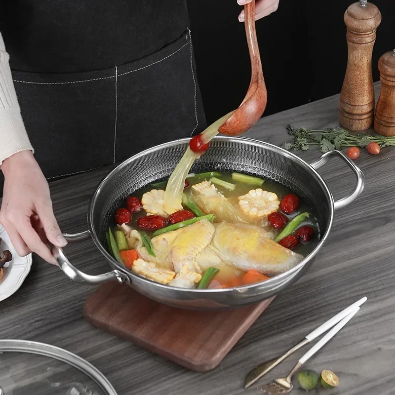 食品グレード304ステンレス製ハニカム中華鍋32cm、ノンス - Commercial Kitchen Induction のレビューと価格